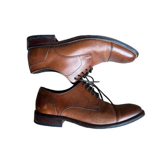 Cole Haan Benton Cap Toe Oxford II Brown Leather Dress Shoes Men\'s Size 8.5M